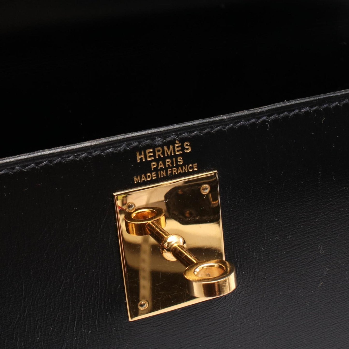 Hermès Black Leather Kelly 28