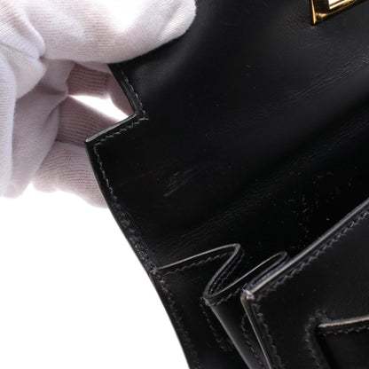 Hermès Black Leather Kelly 28
