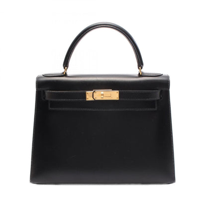 Hermès Black Leather Kelly 28
