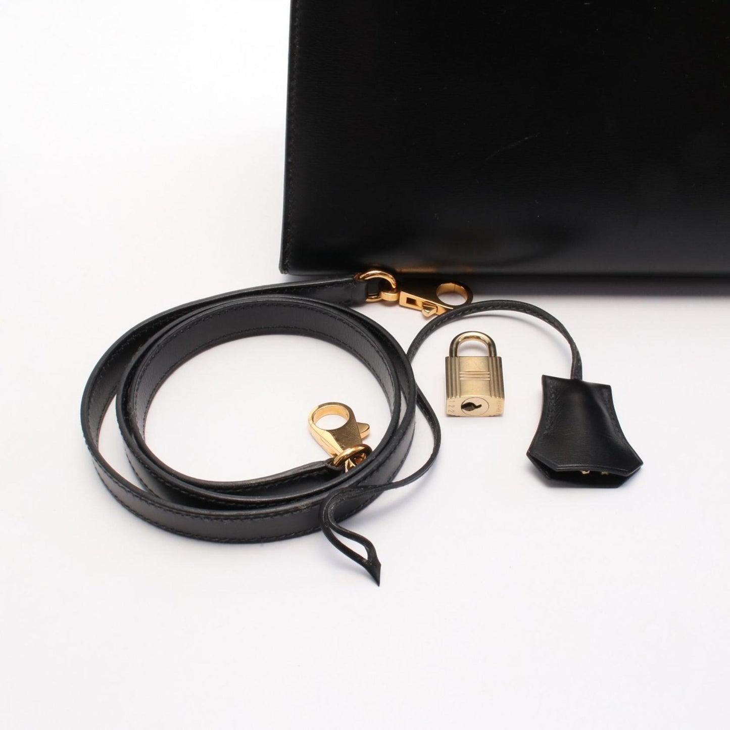 Hermès Black Leather Kelly 28