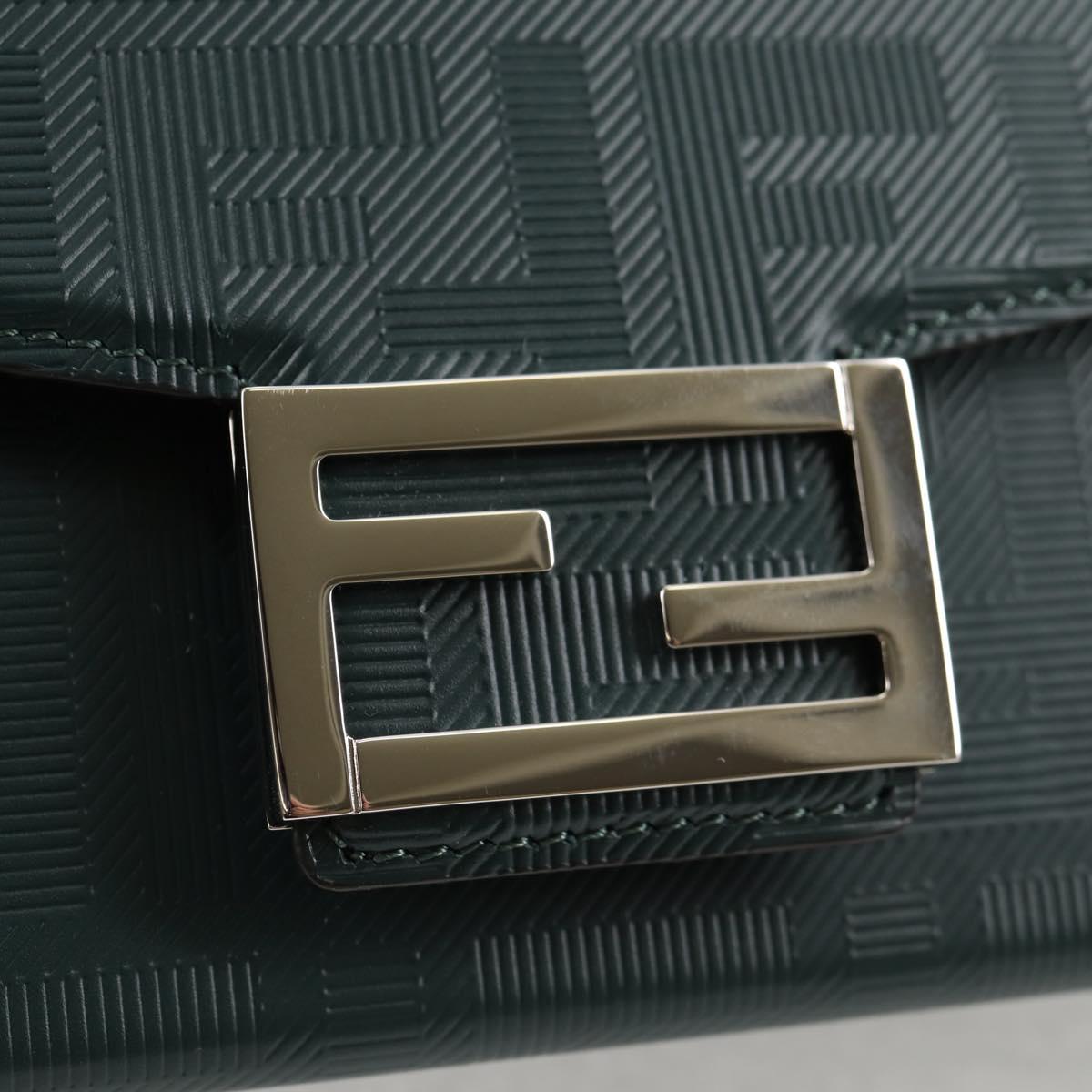 Fendi Green Leather Baguette