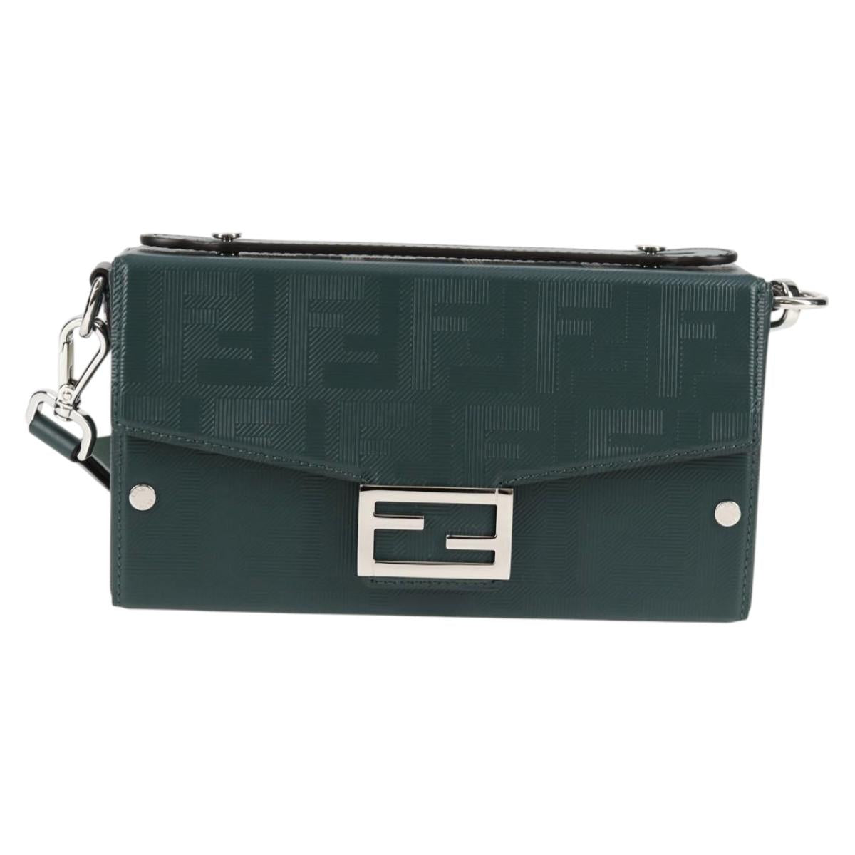 Fendi Green Leather Baguette