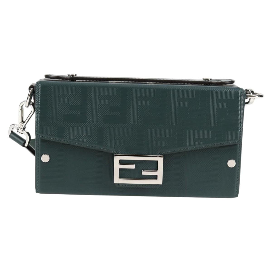 Fendi Green Leather Baguette