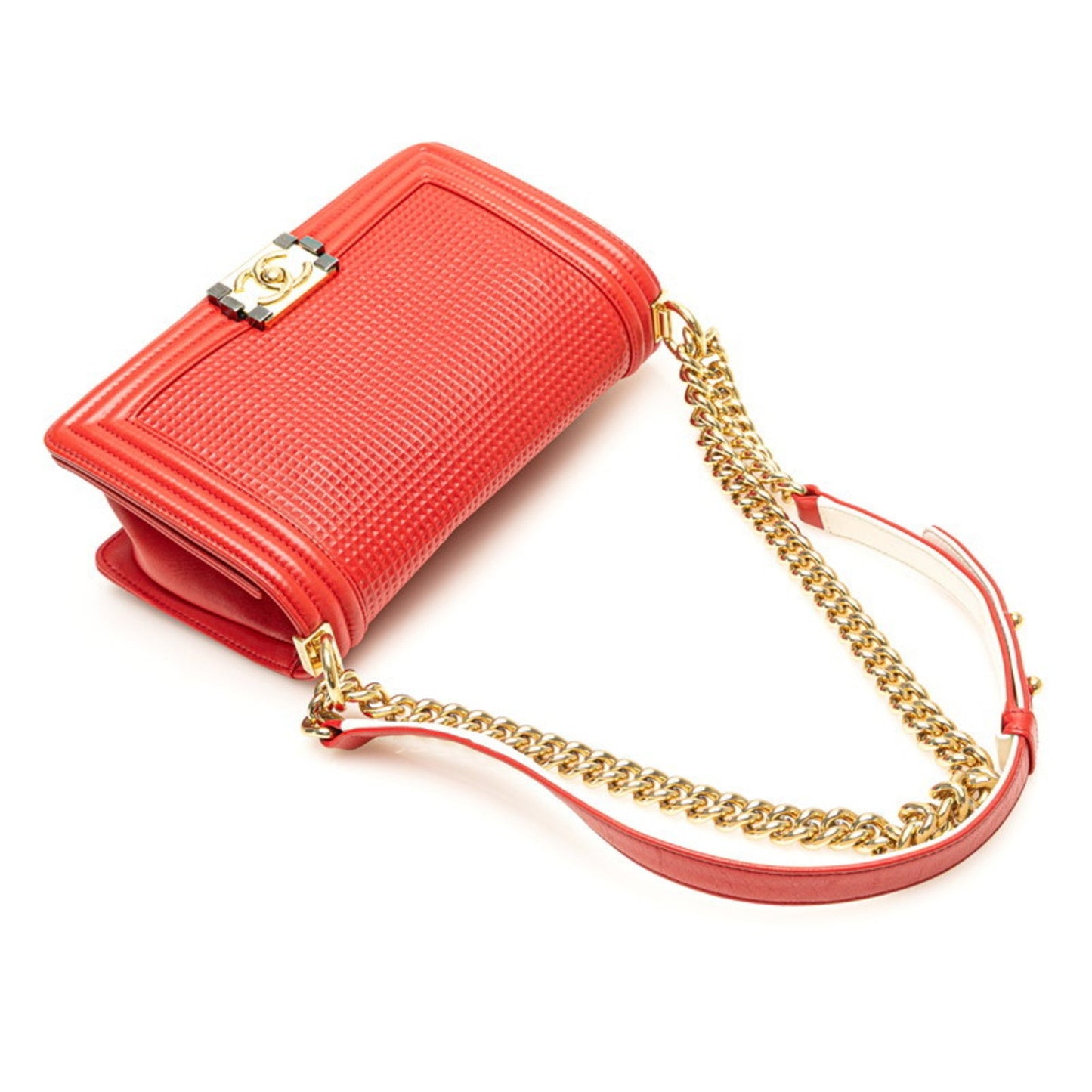 Chanel Red Leather Boy