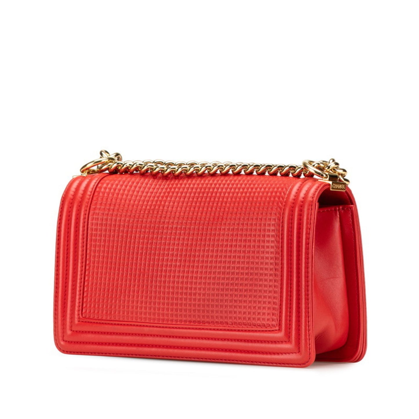Chanel Red Leather Boy