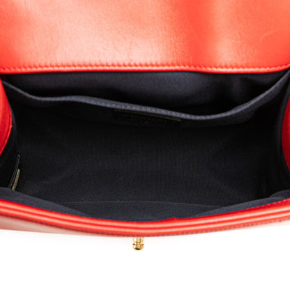 Chanel Red Leather Boy