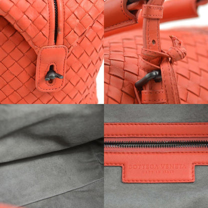 Bottega Veneta Orange Leather Intrecciato