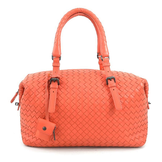 Bottega Veneta Orange Leather Intrecciato