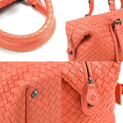 Bottega Veneta Orange Leather Intrecciato