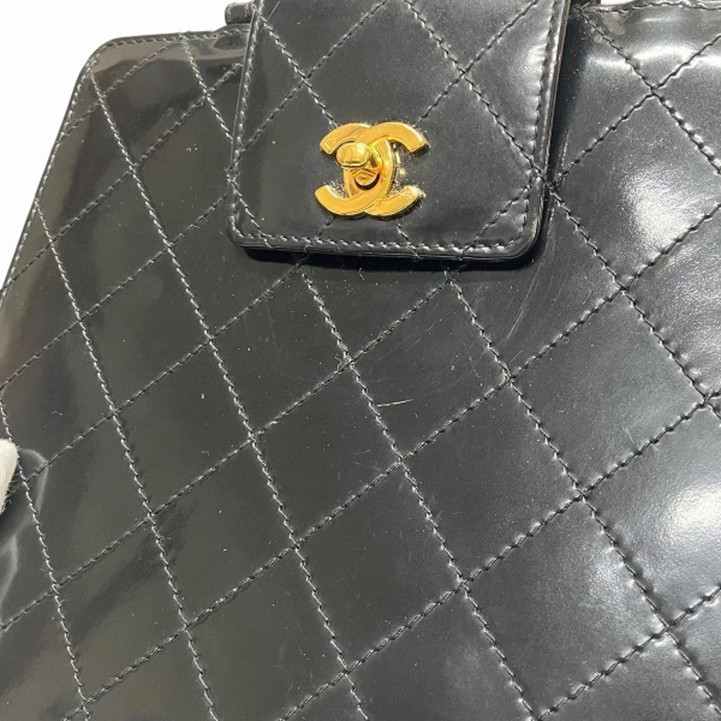 Chanel Black Patent Leather Coco Handle