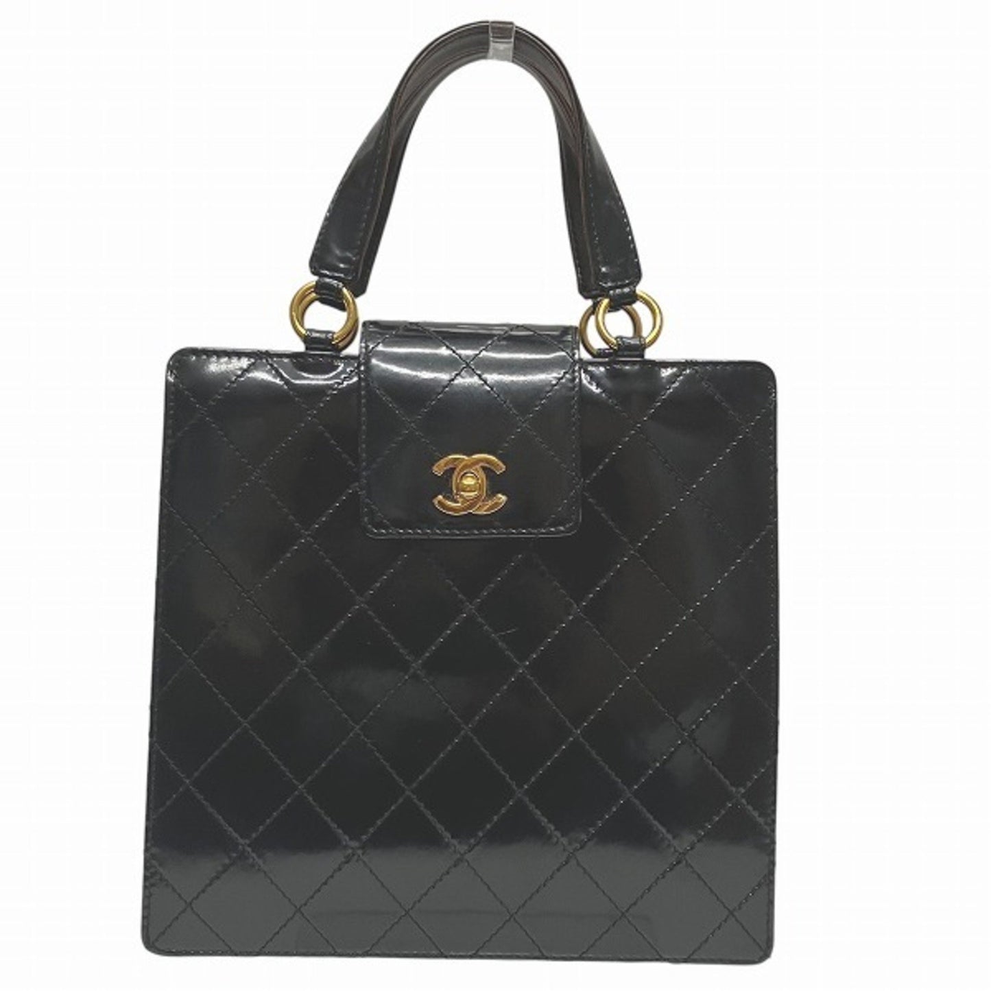 Chanel Black Patent Leather Coco Handle
