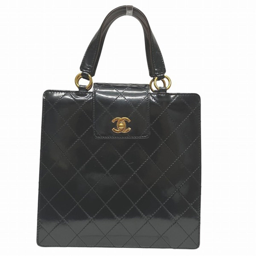 Chanel Black Patent Leather Coco Handle