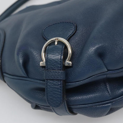Salvatore Ferragamo Blue Leather Gancini