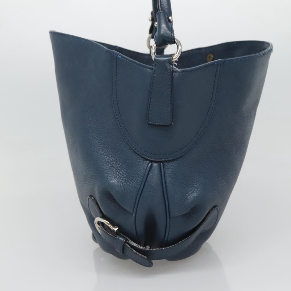Salvatore Ferragamo Blue Leather Gancini