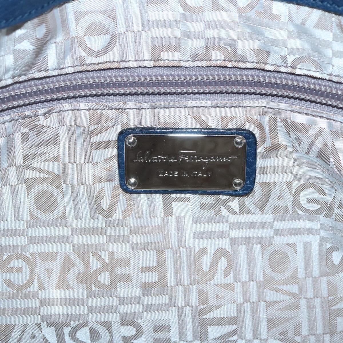 Salvatore Ferragamo Blue Leather Gancini
