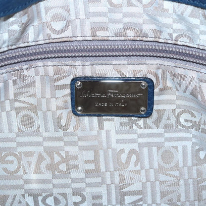 Salvatore Ferragamo Blue Leather Gancini