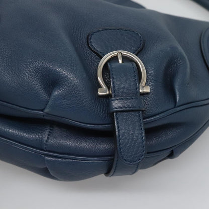 Salvatore Ferragamo Blue Leather Gancini