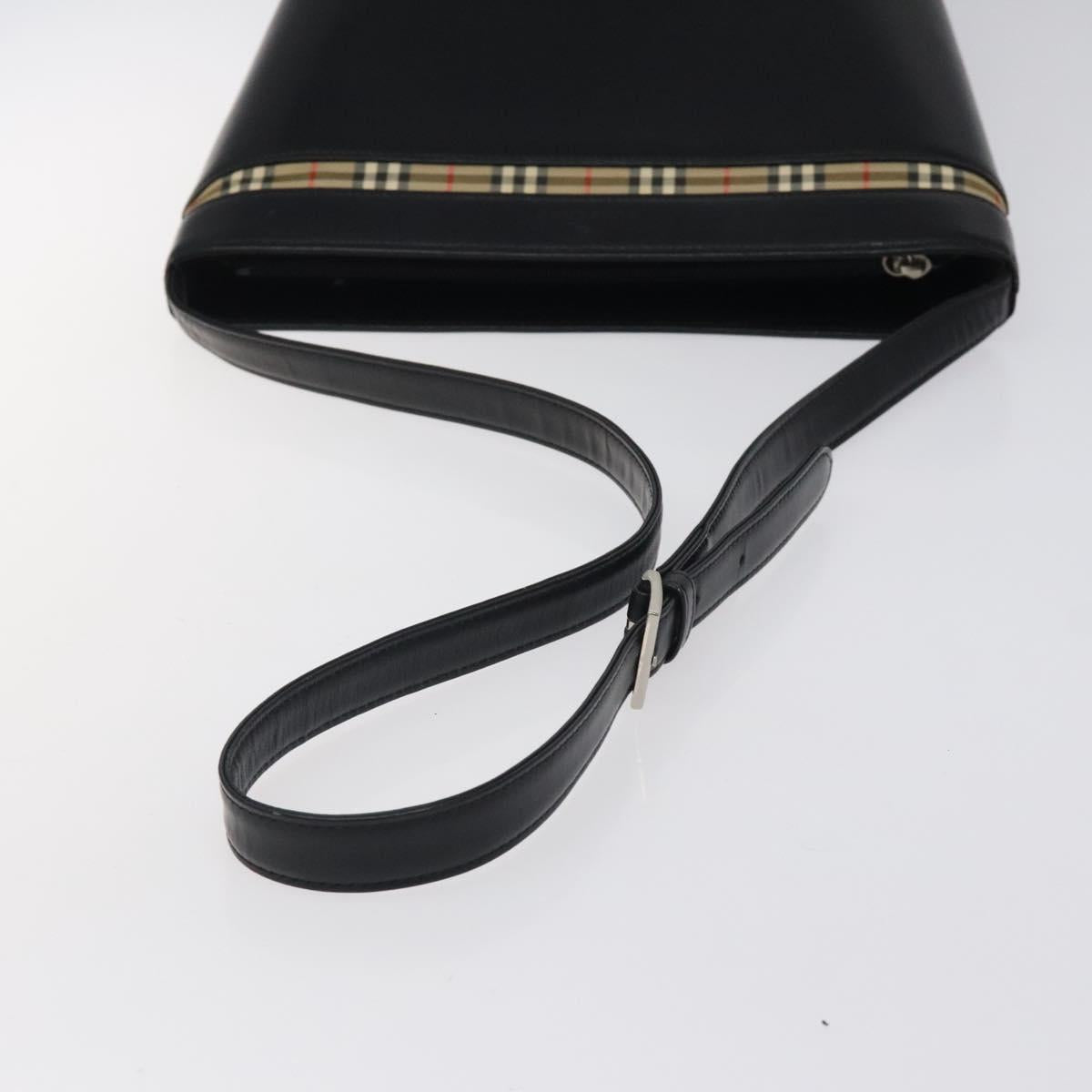 Burberry Black Leather House Check