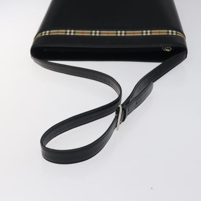 Burberry Black Leather House Check