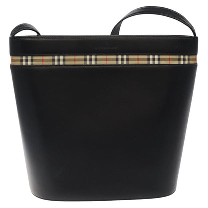 Burberry Black Leather House Check