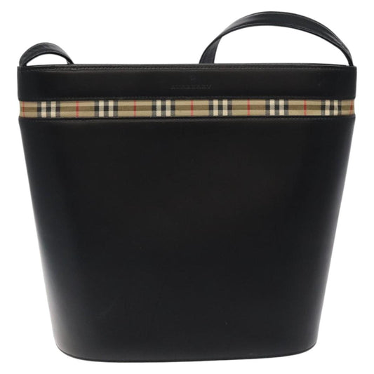 Burberry Black Leather House Check
