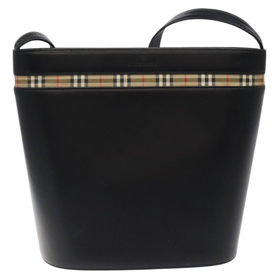 Burberry Black Leather House Check