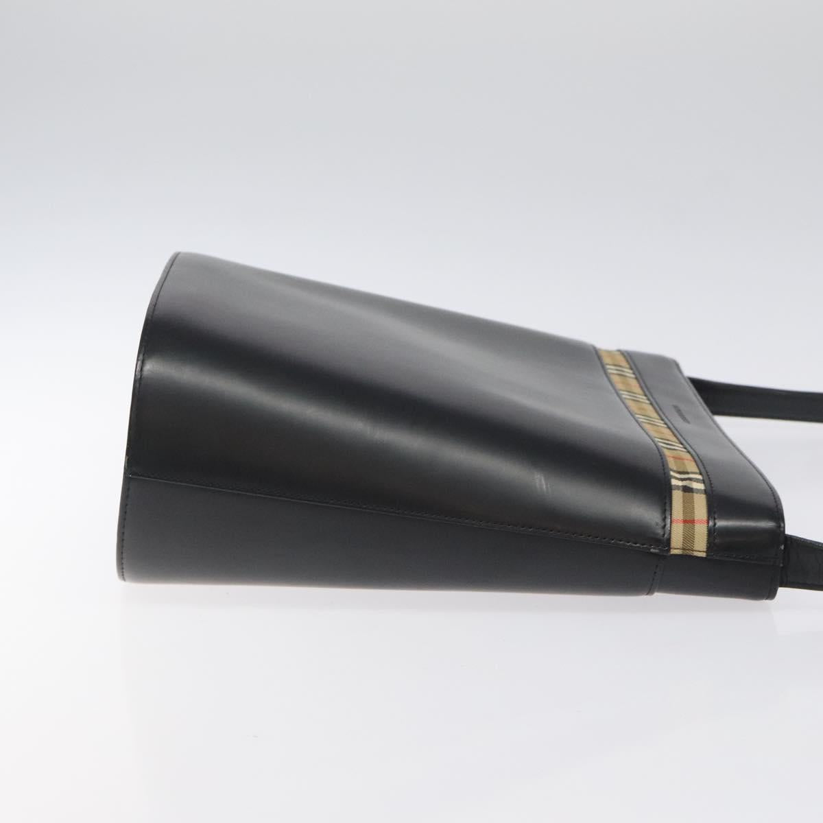 Burberry Black Leather House Check