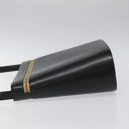 Burberry Black Leather House Check