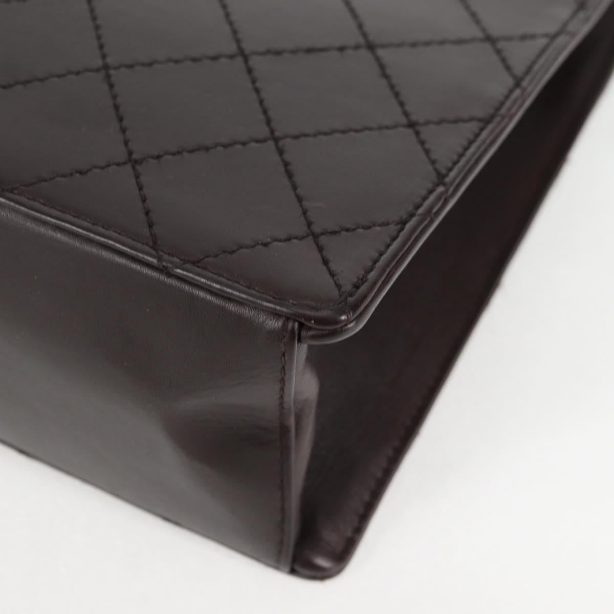 Chanel Brown Leather Coco Mark