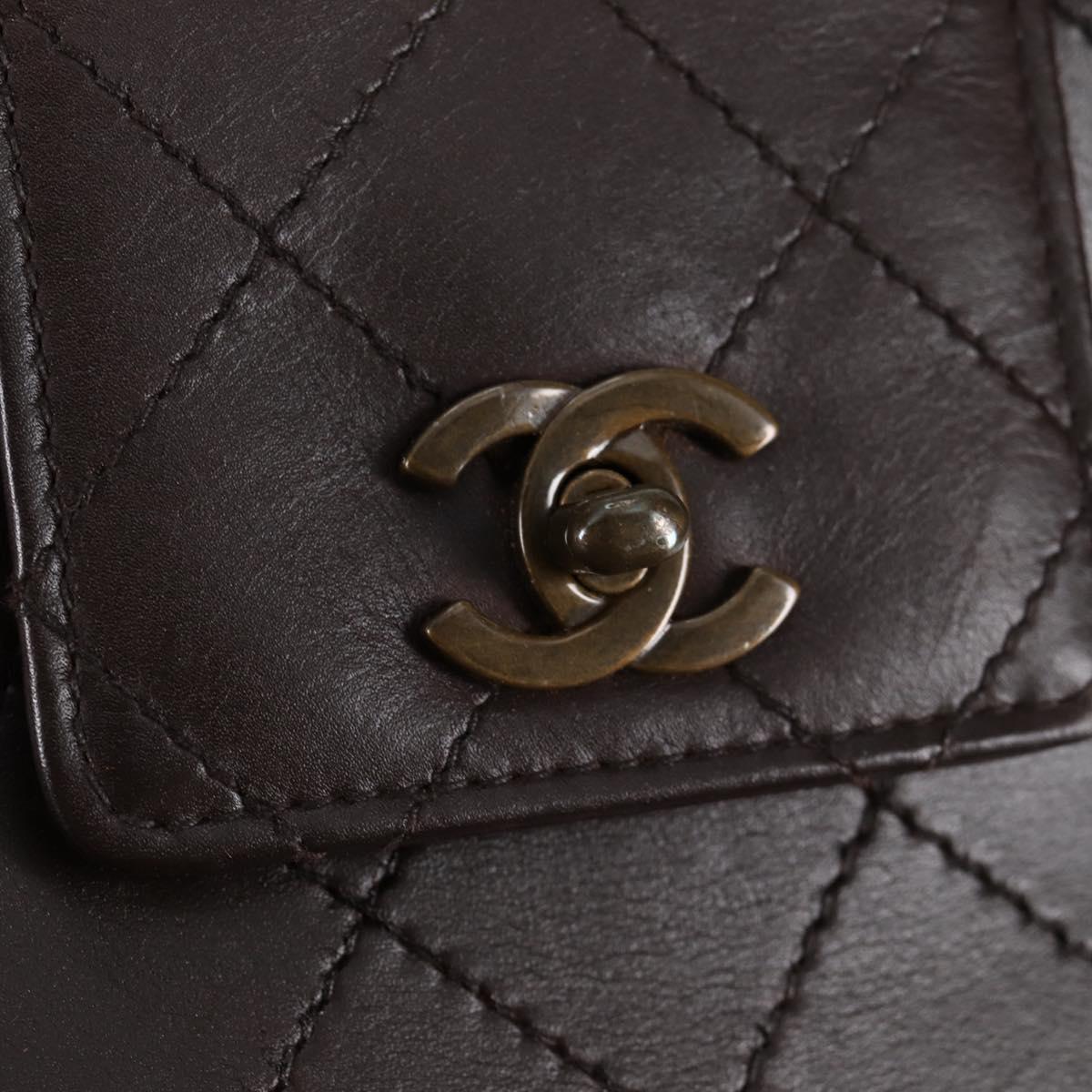 Chanel Brown Leather Coco Mark
