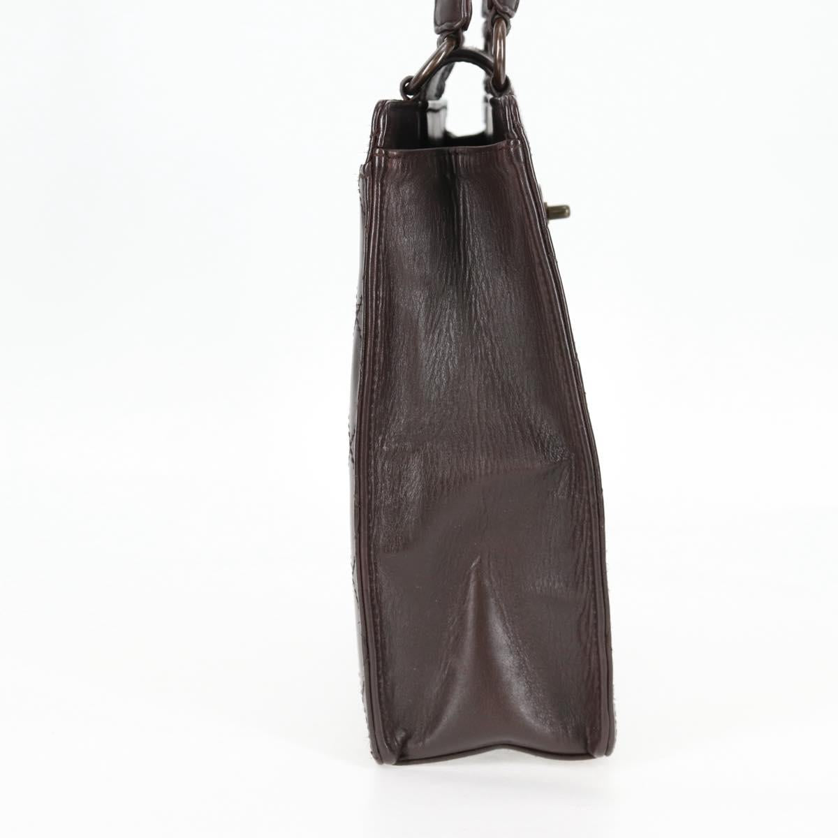 Chanel Brown Leather Coco Mark