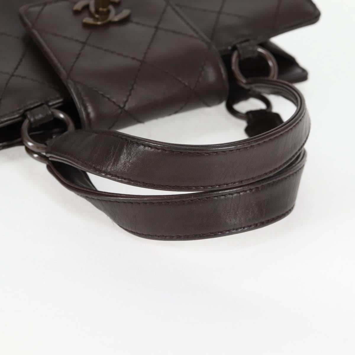 Chanel Brown Leather Coco Mark
