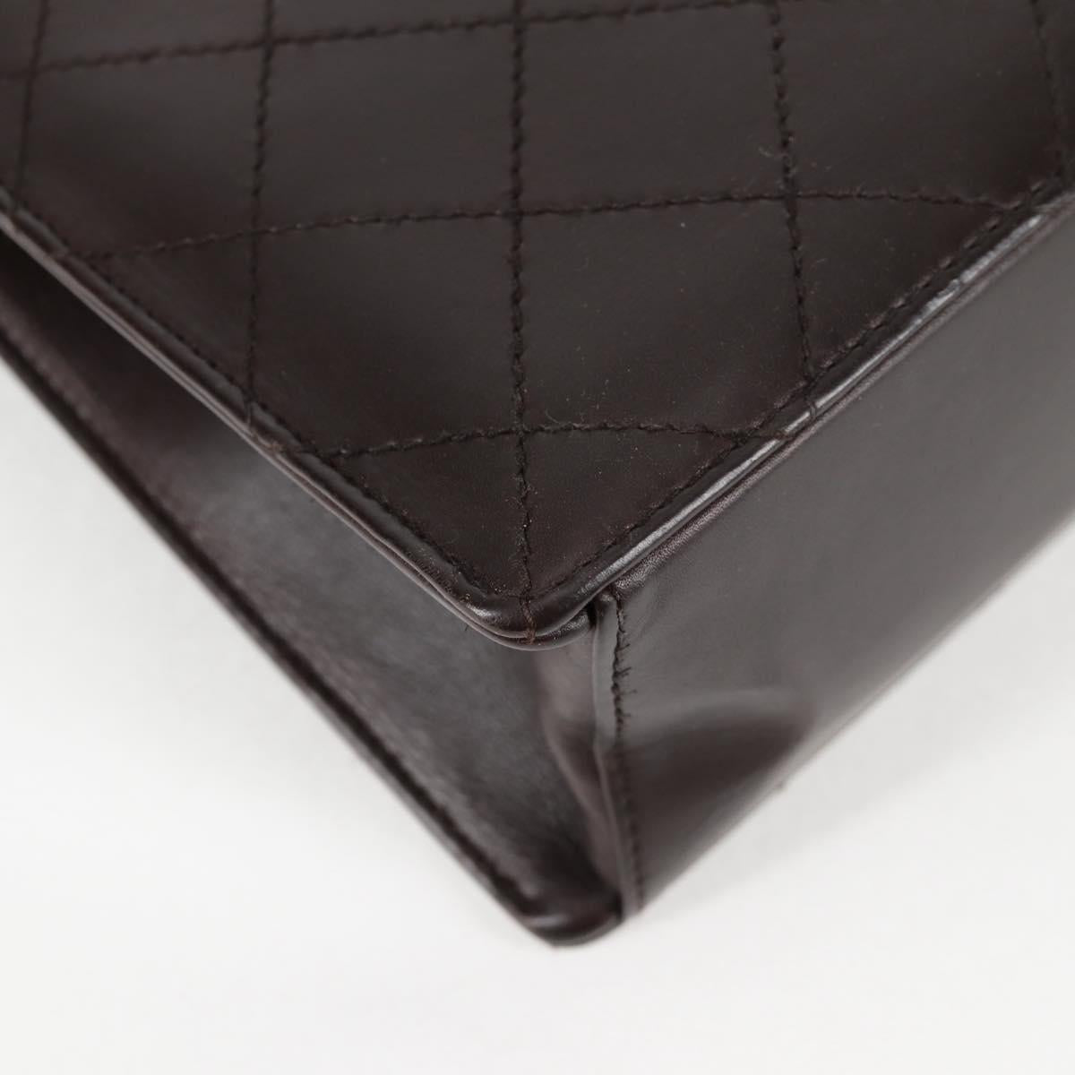 Chanel Brown Leather Coco Mark