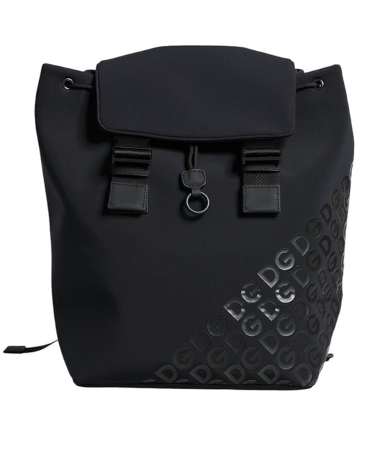 Dolce & Gabbana Black Dg Mania Neoprene Travel Back Pack Bag