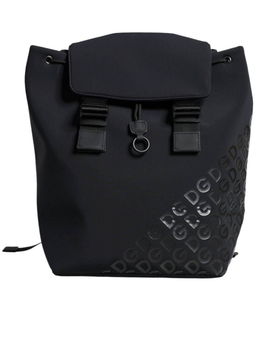Dolce & Gabbana Black Dg Mania Neoprene Travel Back Pack Bag