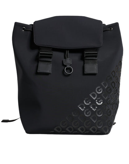 Dolce & Gabbana Black Dg Mania Neoprene Travel Back Pack Bag