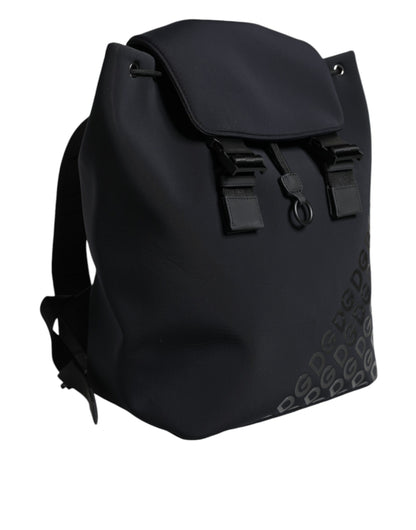 Dolce & Gabbana Black Dg Mania Neoprene Travel Back Pack Bag