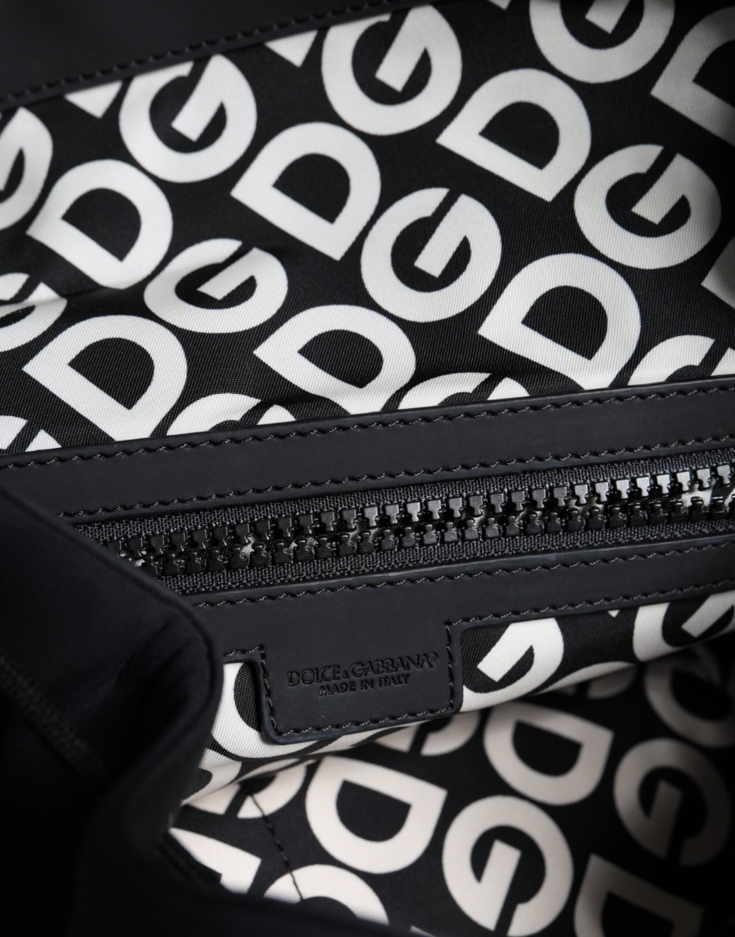 Dolce & Gabbana Black Dg Mania Neoprene Travel Back Pack Bag