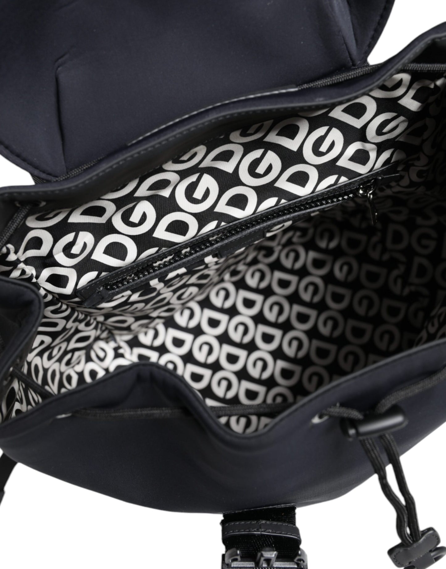 Dolce & Gabbana Black Dg Mania Neoprene Travel Back Pack Bag