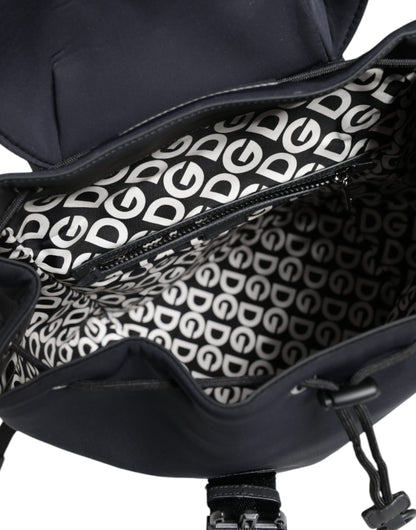 Dolce & Gabbana Black Dg Mania Neoprene Travel Back Pack Bag