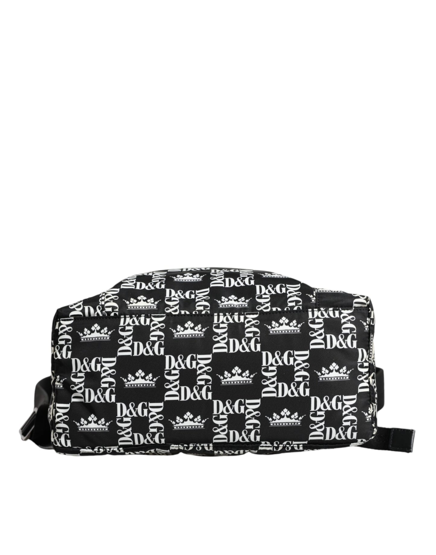 Dolce & Gabbana Black White Dg Crown Logo Nylon Backpack Bag