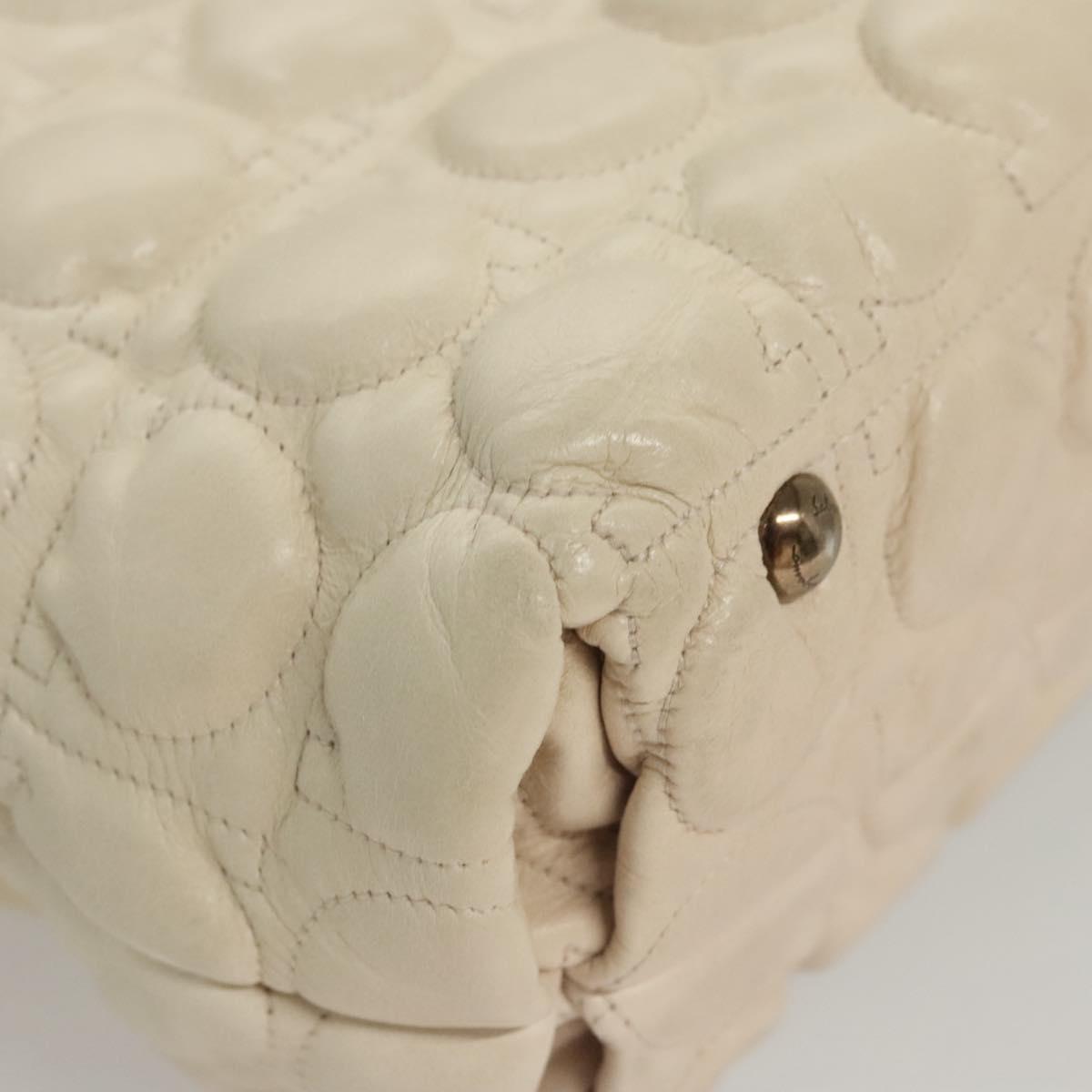 Salvatore Ferragamo White Leather Gancini