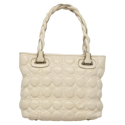 Salvatore Ferragamo White Leather Gancini