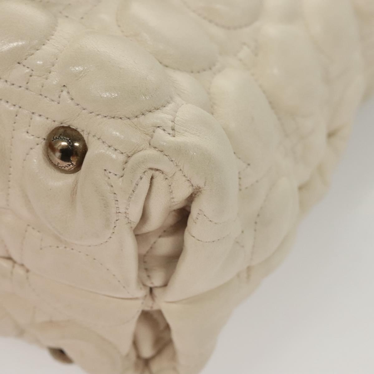 Salvatore Ferragamo White Leather Gancini