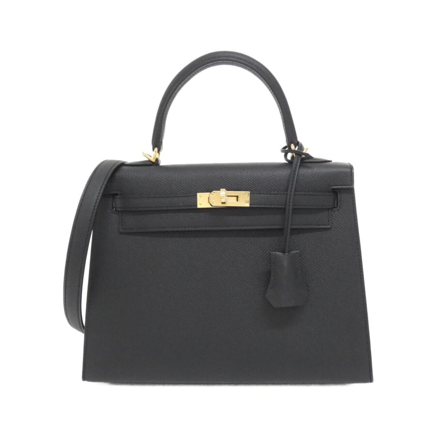 Hermès Black Leather Kelly 25