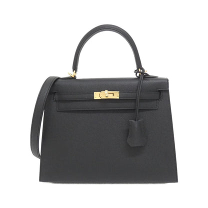 Hermès Black Leather Kelly 25