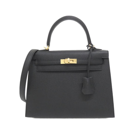Hermès Black Leather Kelly 25