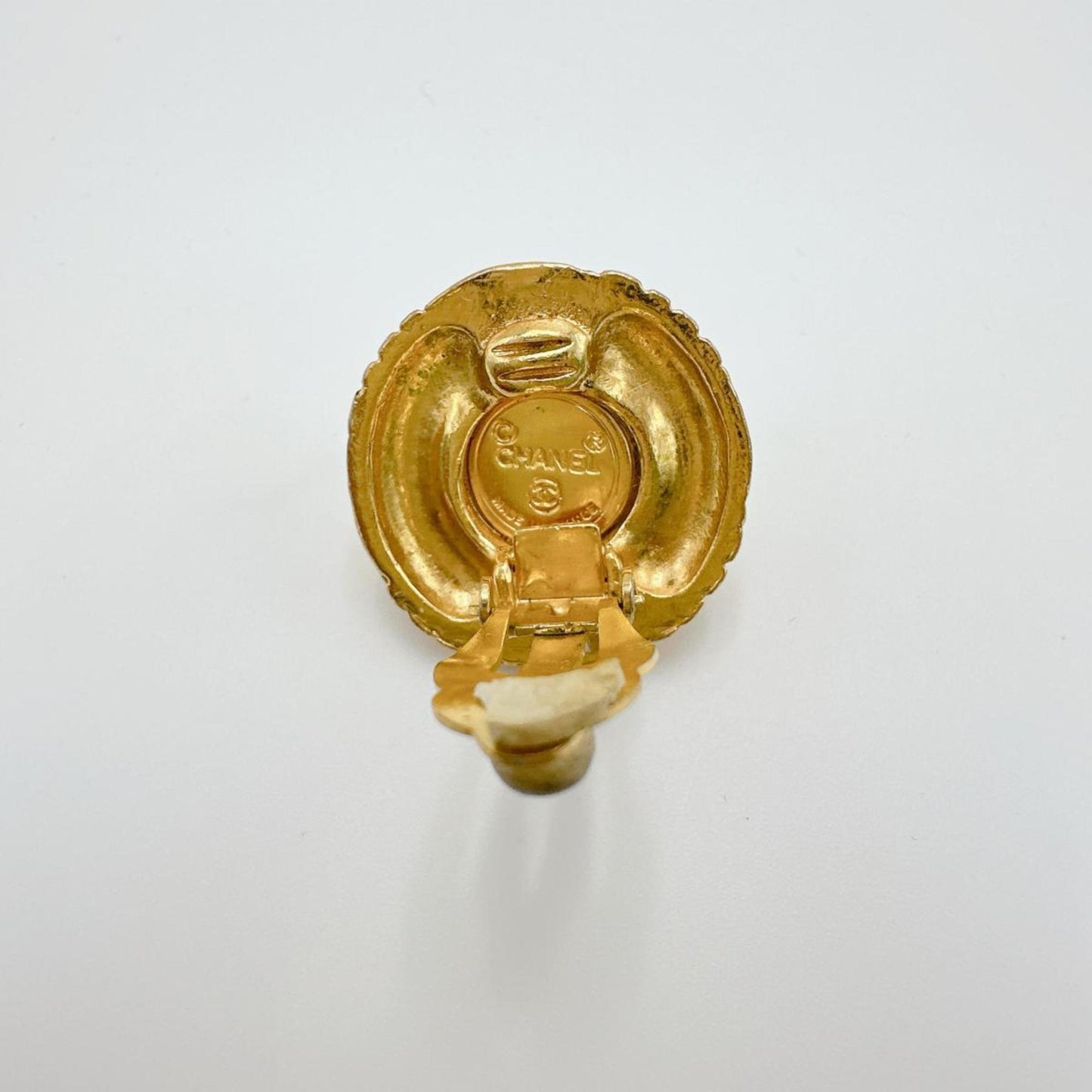 Chanel Gold Gold Plated Earring