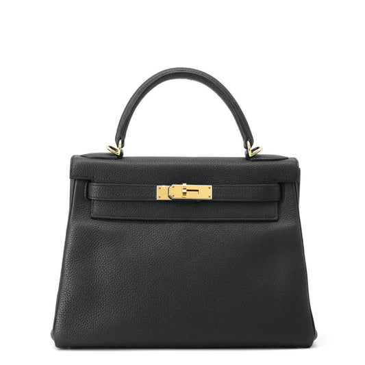 Hermès Black Leather Kelly 28