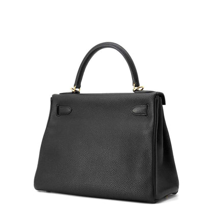 Hermès Black Leather Kelly 28